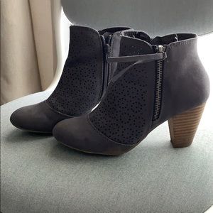 REPORT Merle Faux Suede Perforated Bootie